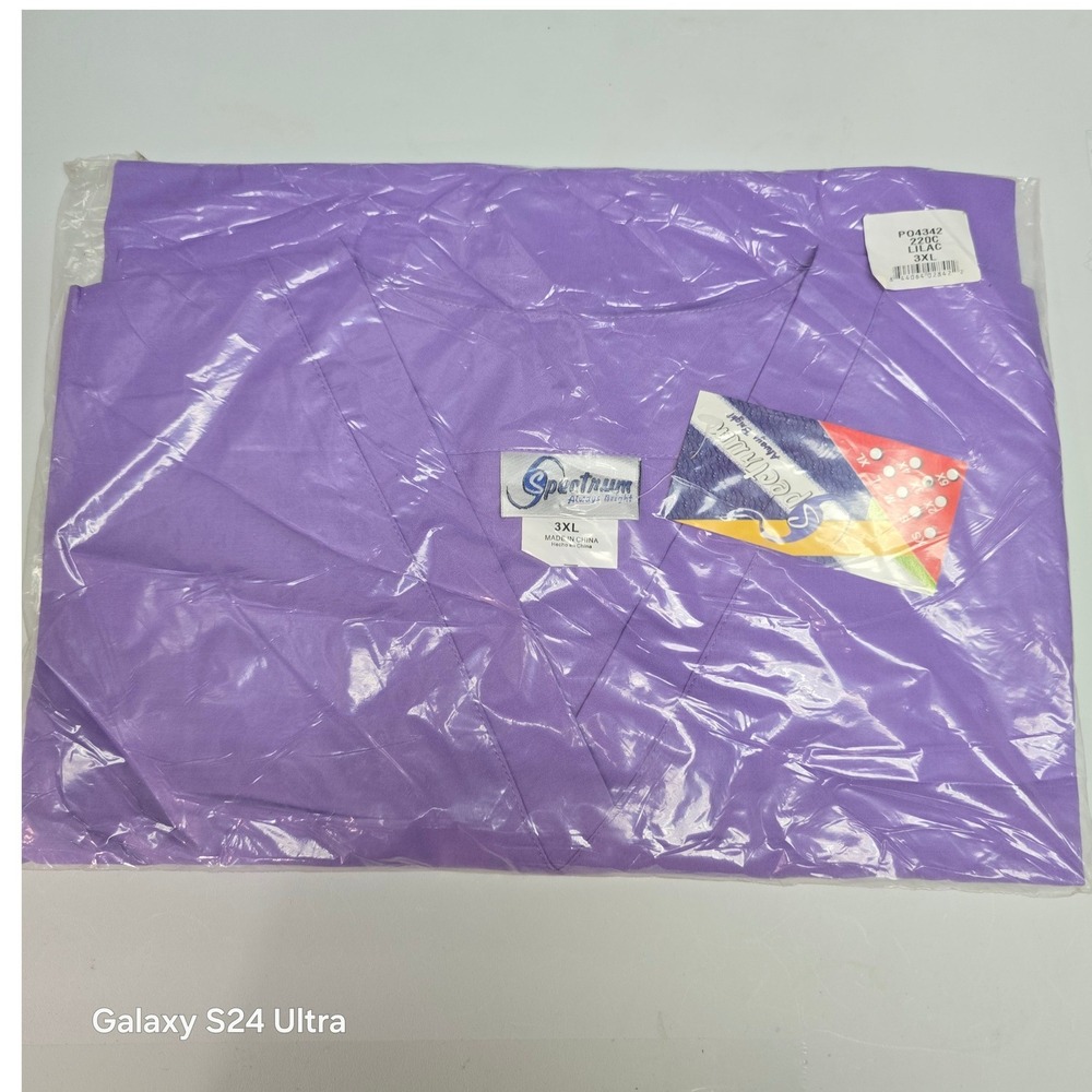 Spectrum Always Bright Lilac Purple V-Neck Scrub Top 3XL 220C NIP